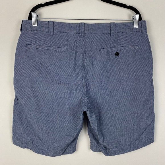 J. Crew Stanton Chino Shorts Baird McNutt Linen Blend Blue Size 35 / 9" Inseam - Picture 4 of 11